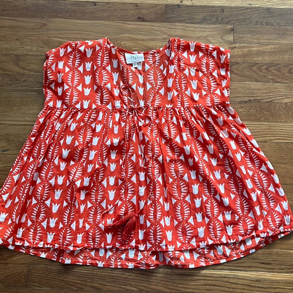 Coral Flounce Babydoll Top